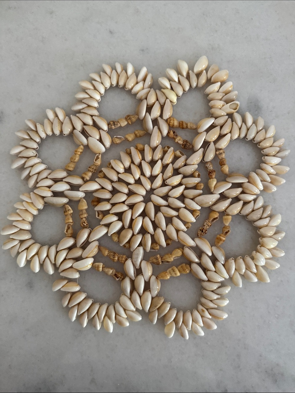 Vintage Seashell trivet, coastal home decor